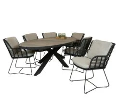 Qopps Kismo Tuintafel Met 4SO Fabrice Dining Tuinstoel 7 Qopps Kismo Tuintafel Met 4SO Fabrice Dining Tuinstoel -Tuinmeubelen & Barbecue Winkel tuintafel Kismo Ovaal 240 x 110 2207 tt240 rg met tuinstoel Fabrice dining 213825 1